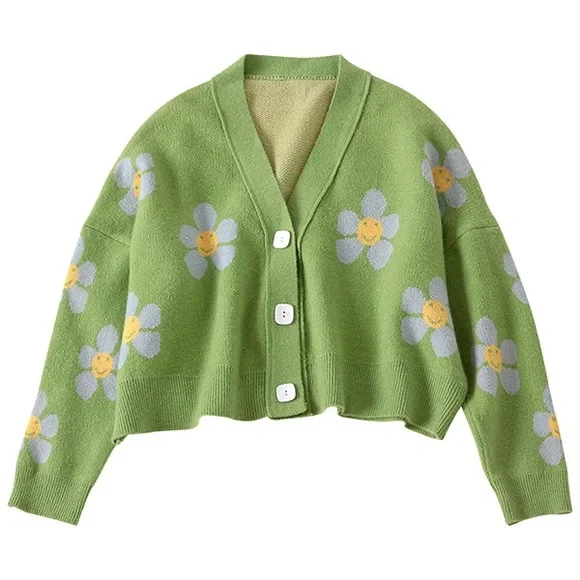 Dreams of Daisies Green Cardigan - Picture 3 of 8